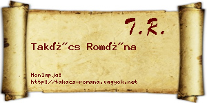 Takács Romána névjegykártya